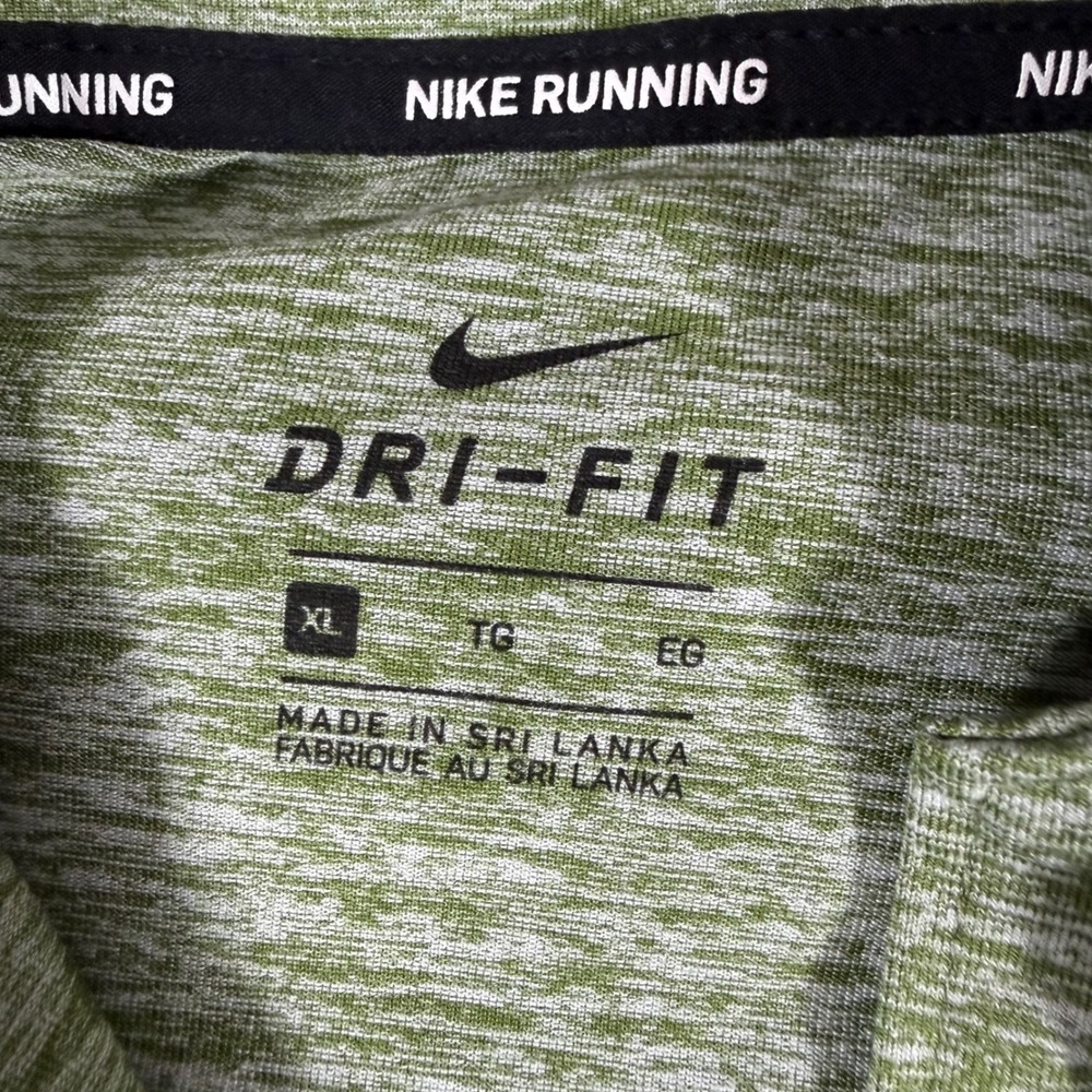 Nike Running Dri-FIT 1/4 Zip Pullover Womens XL Heather Green Thumbholes Yoga - Picture 3 of 9